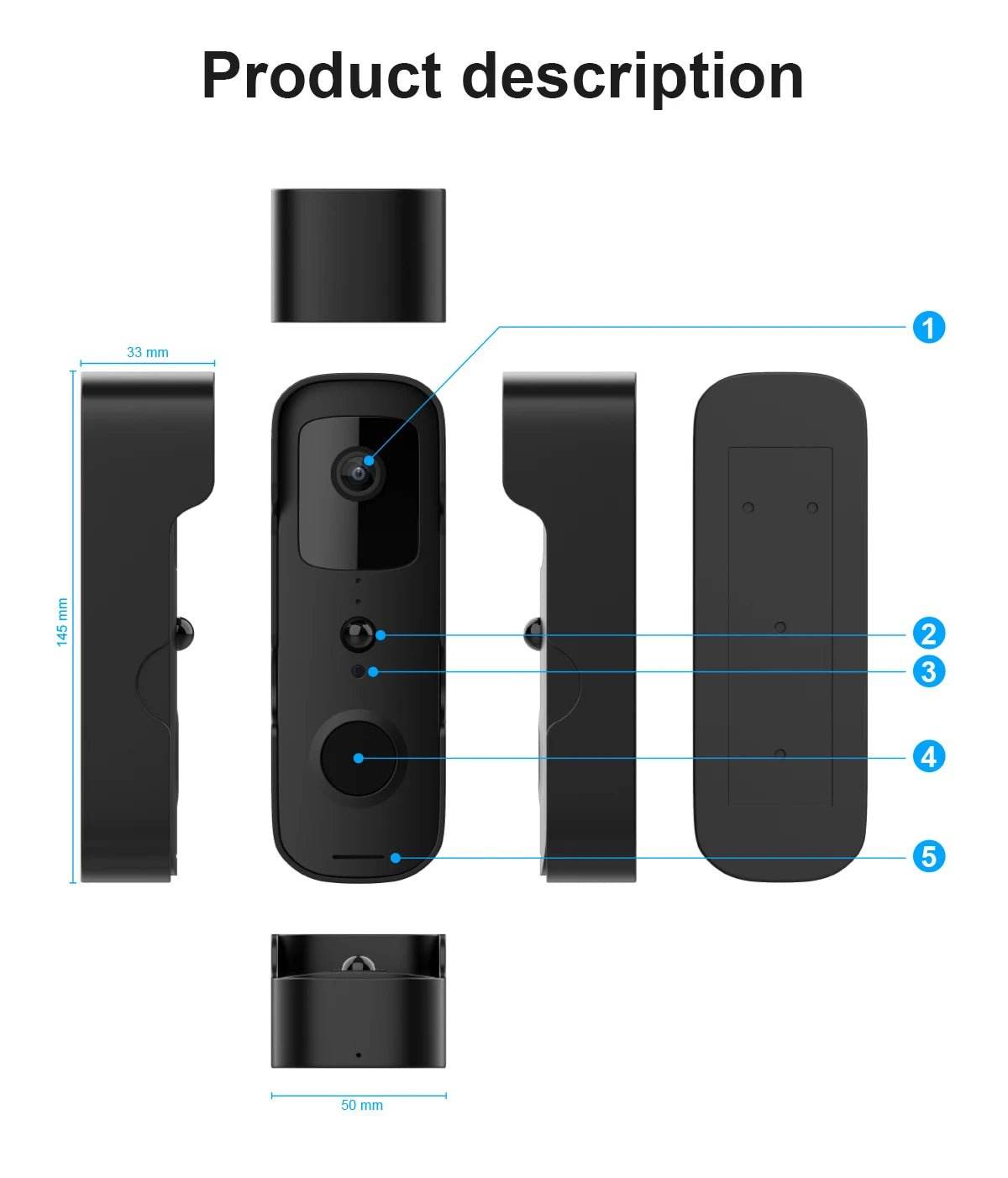 1080P WIFI Video Doorbell - Smart Wireless Security - Loja Manuel Coelho