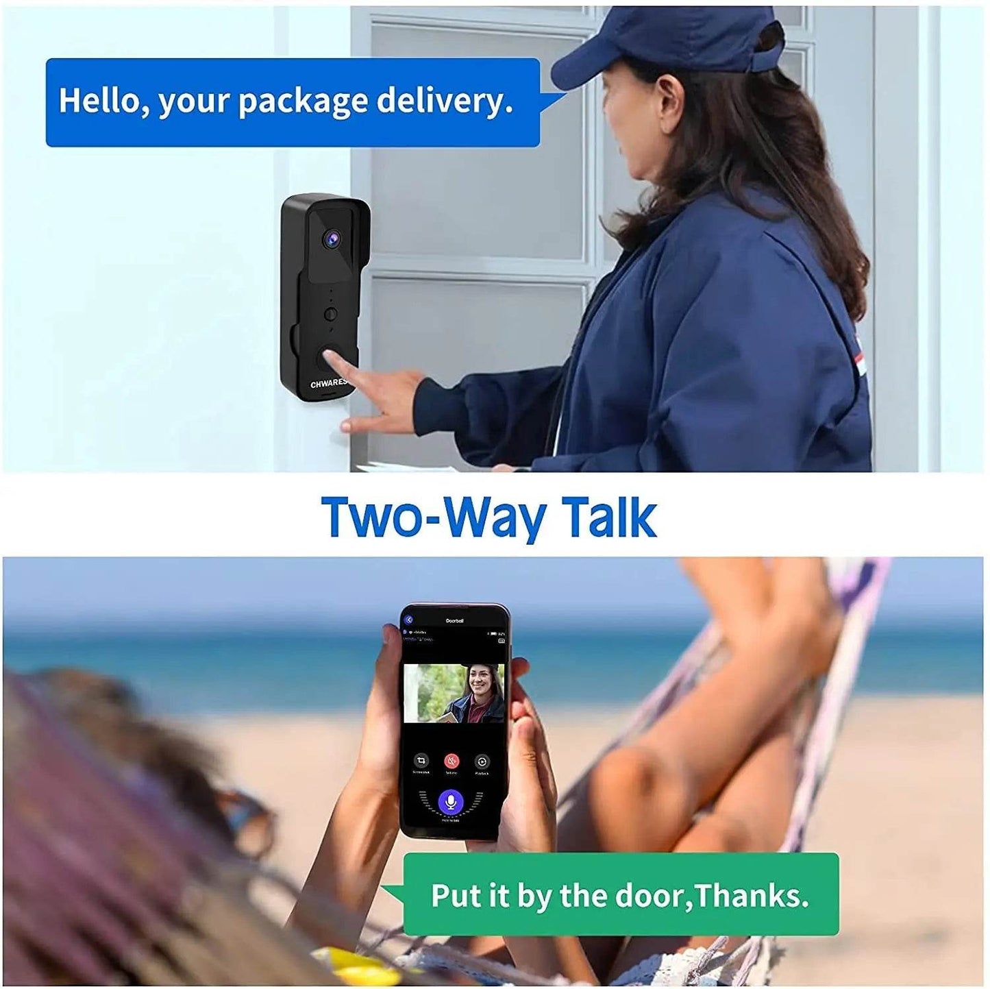 1080P WIFI Video Doorbell - Smart Wireless Security - Loja Manuel Coelho