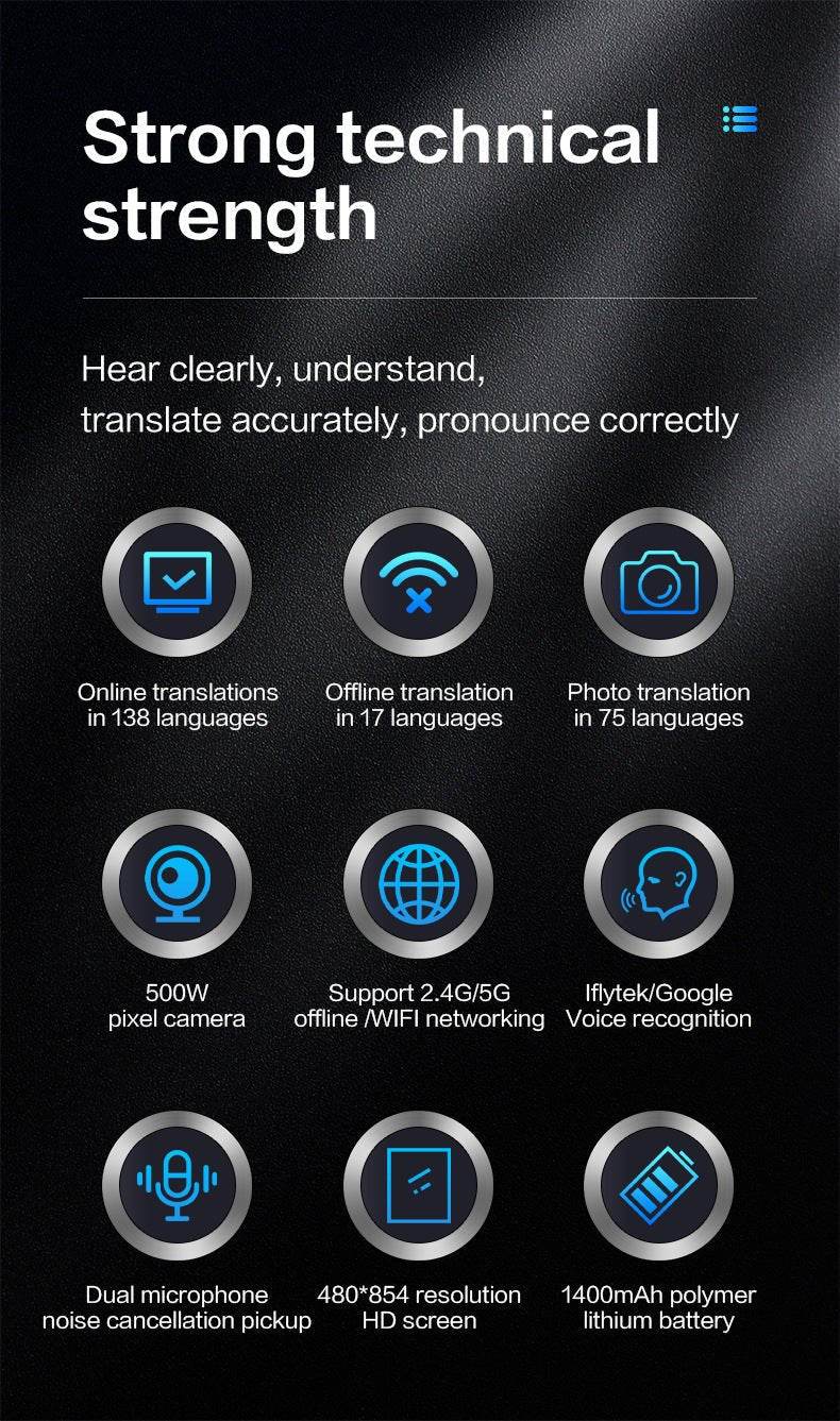 138 Language 2-Way Translator T17 with Voice & Photo - Loja Manuel Coelho