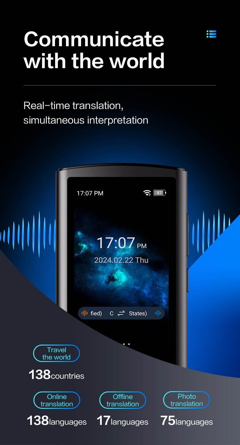 138 Language 2-Way Translator T17 with Voice & Photo - Loja Manuel Coelho