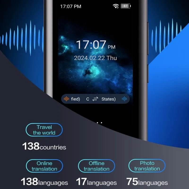 138 Language 2-Way Translator T17 with Voice & Photo - Loja Manuel Coelho