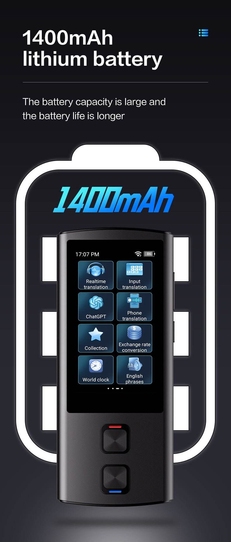 138 Language 2-Way Translator T17 with Voice & Photo - Loja Manuel Coelho