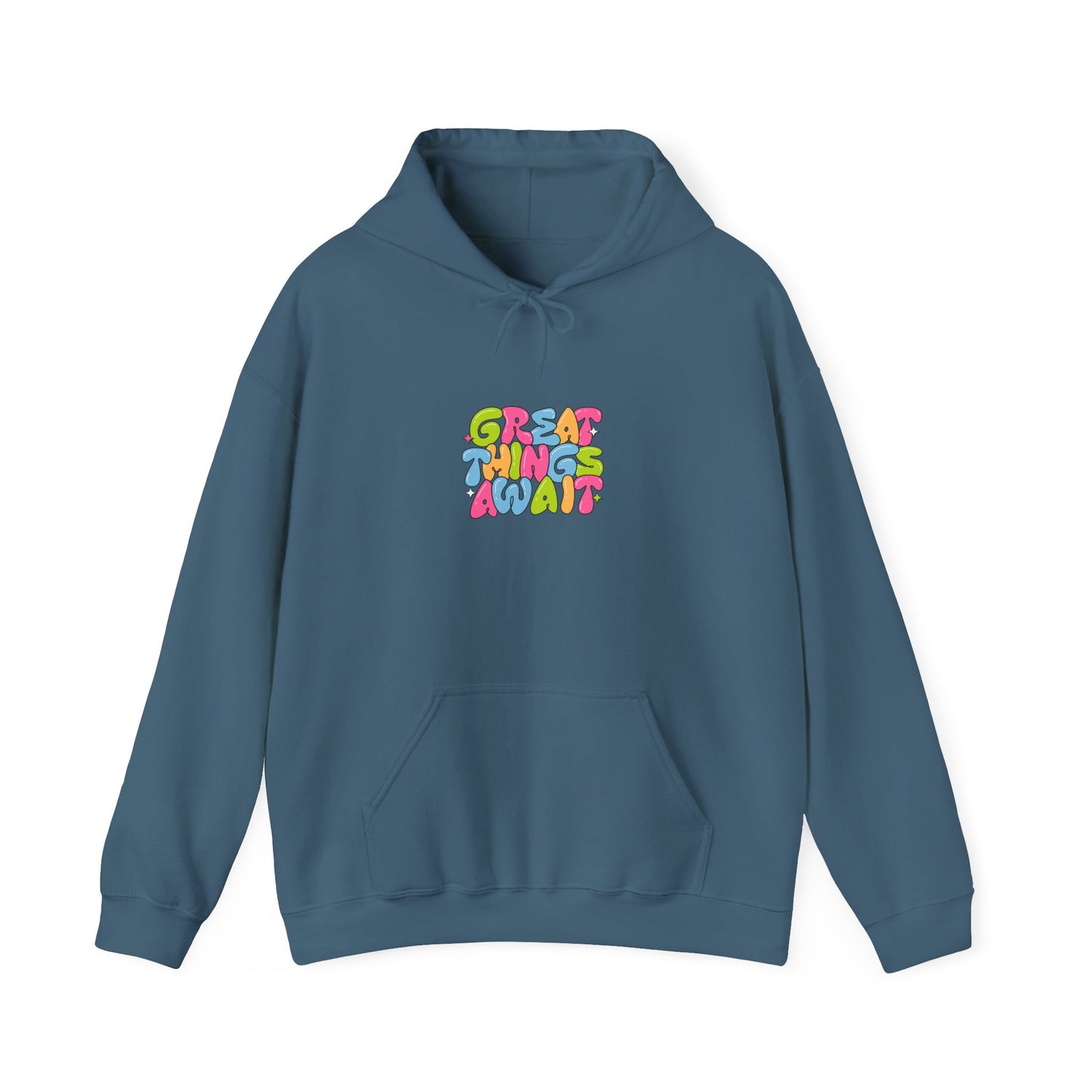 Unisex Hooded Sweatshirt - "Great Things Await" Inspirational Art