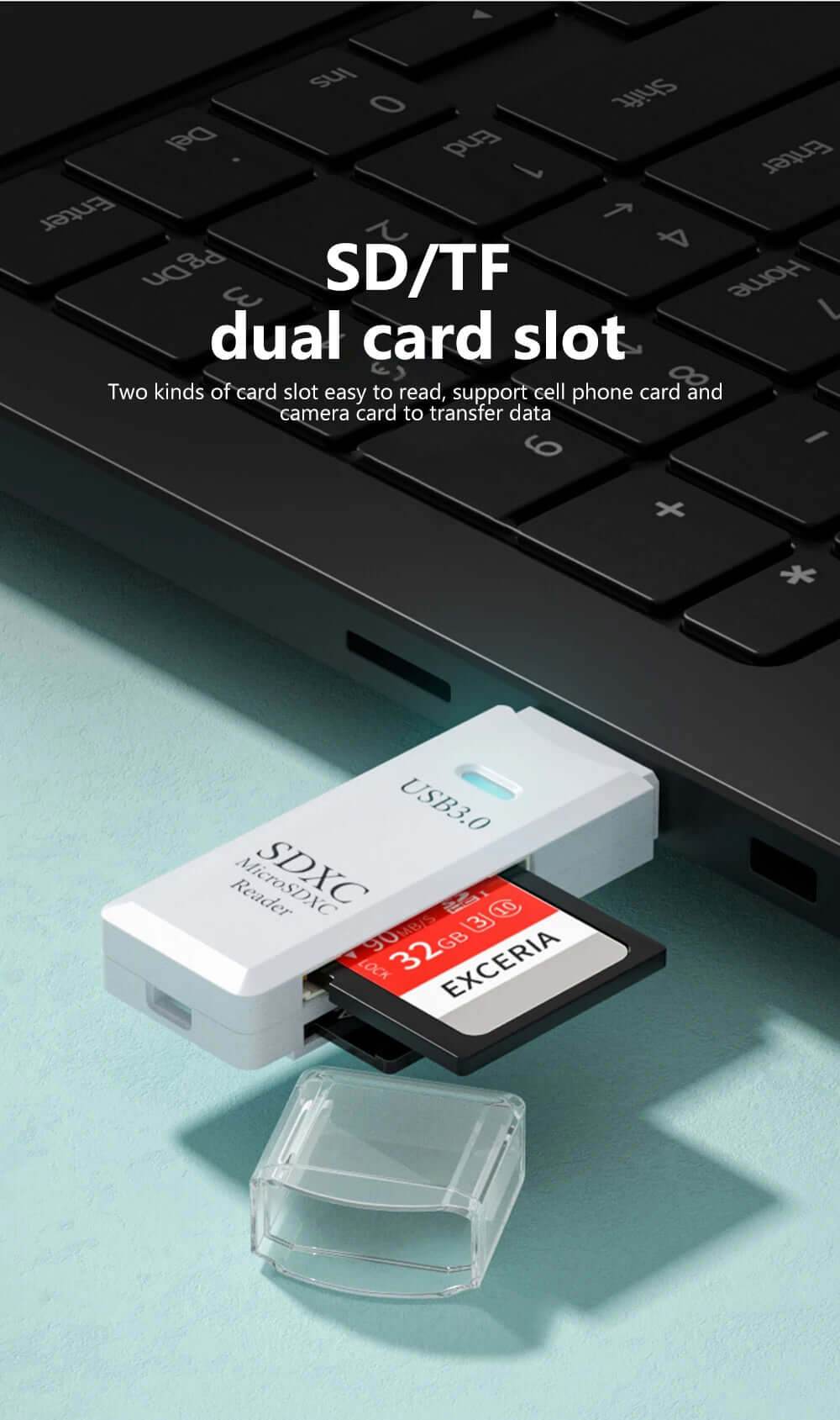 USB 3.0 Card Reader Micro TF & SD Compatible - Loja Manuel Coelho