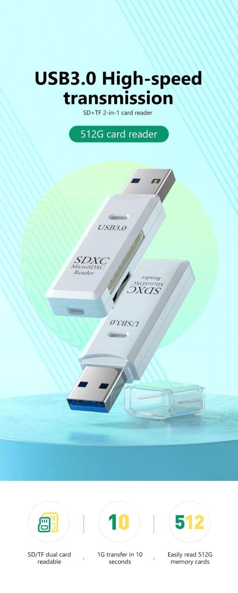 USB 3.0 Card Reader Micro TF & SD Compatible - Loja Manuel Coelho