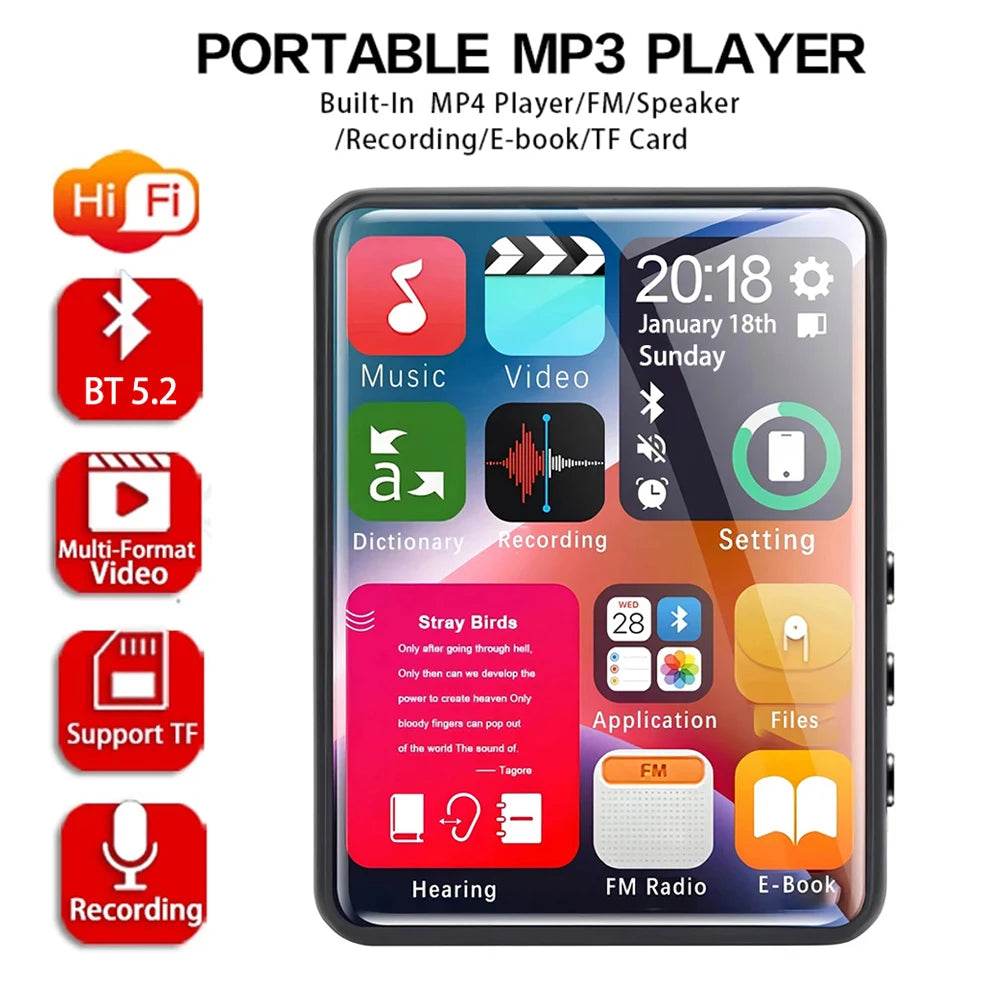 MP3 player, mini Mp4 player with Bluetooth 2.4-inch - Loja Manuel Coelho