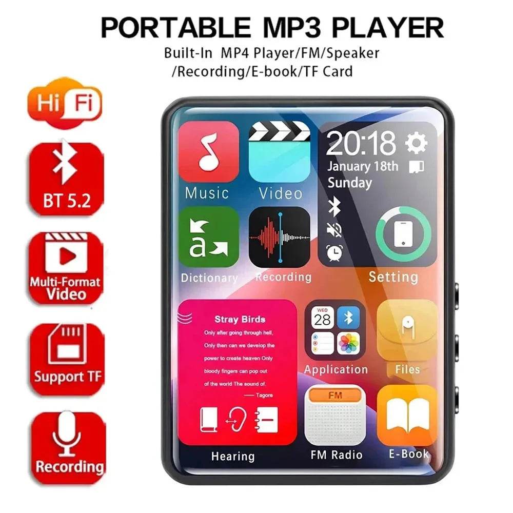 MP3 player, mini Mp4 player with Bluetooth 2.4-inch - Loja Manuel Coelho
