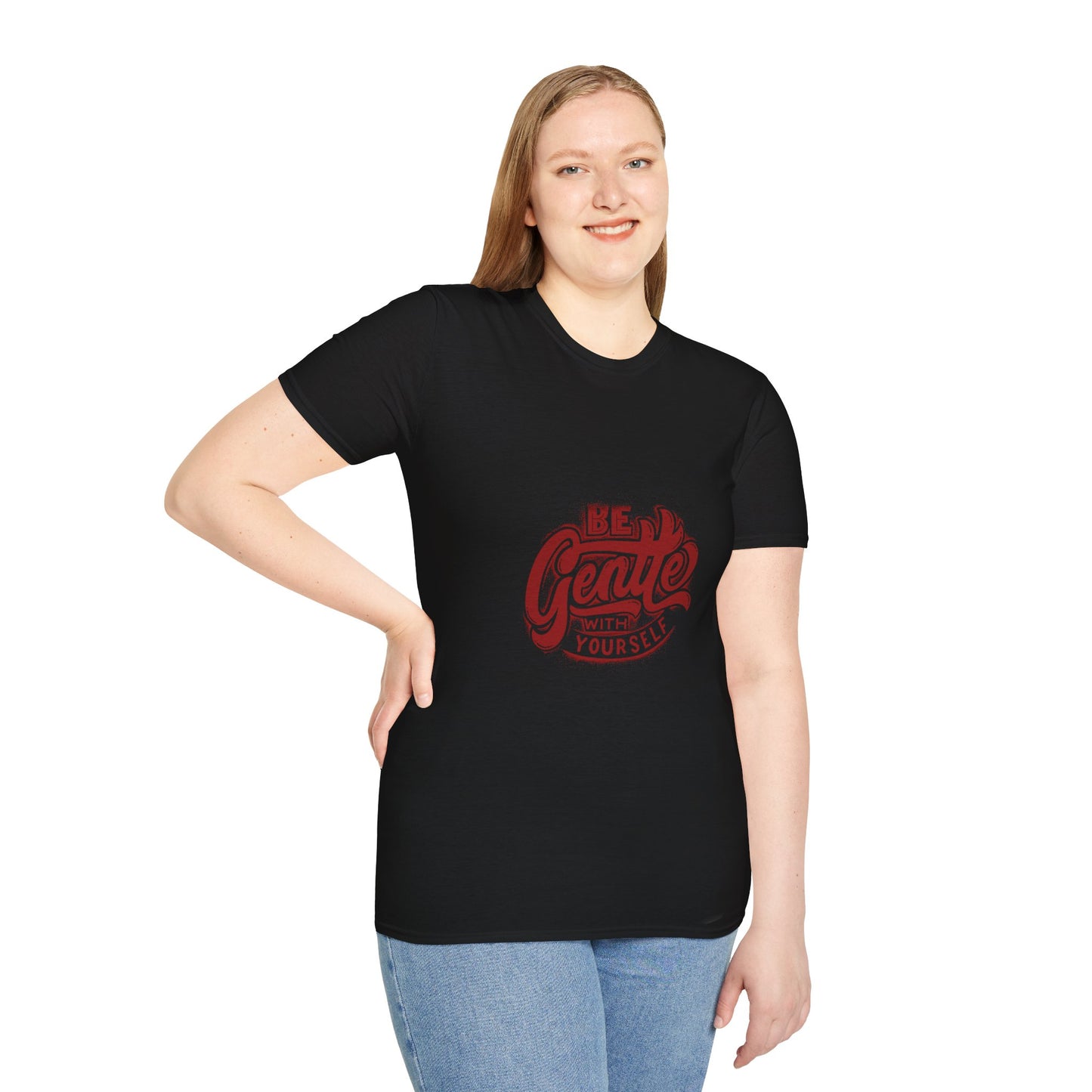 Be Gentle With Yourself Unisex Softstyle T-Shirt - Comfortable & Motivational Tee