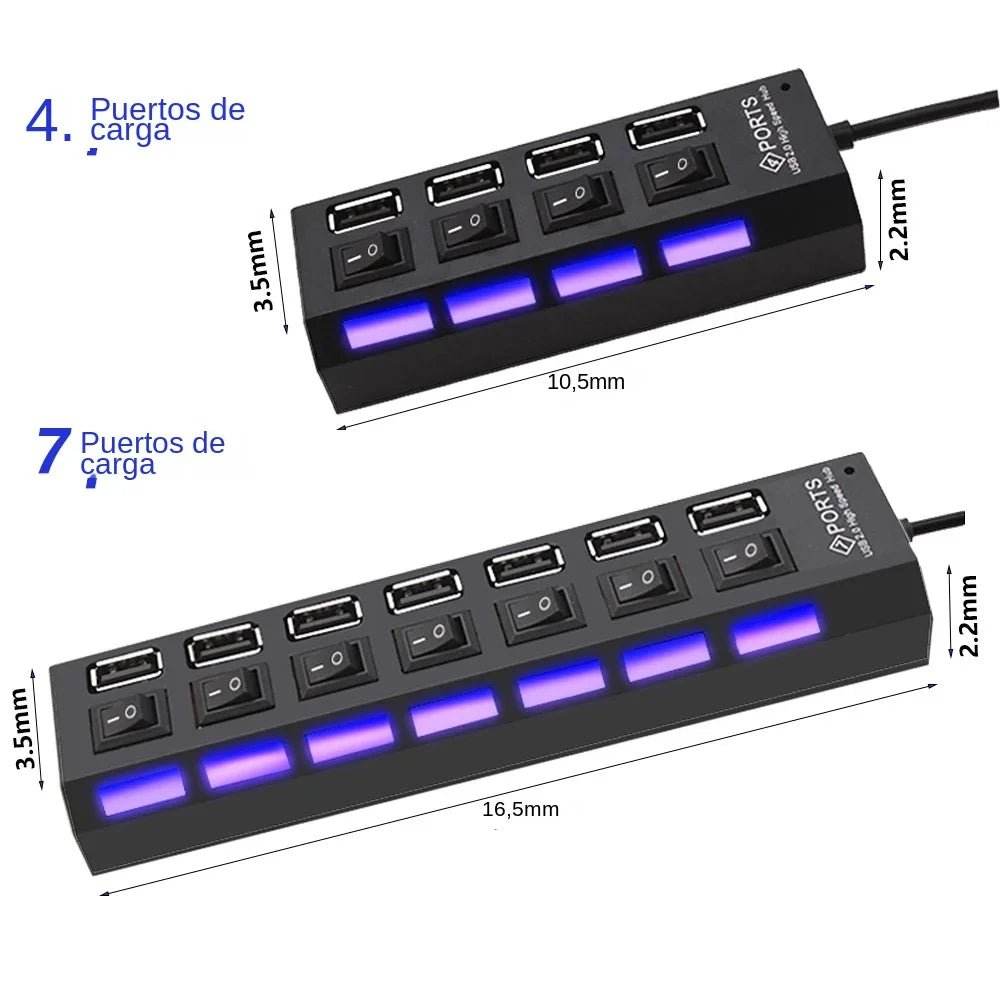 4-Port USB 2.0 Hub - Multi USB Splitter Expander - Loja Manuel Coelho