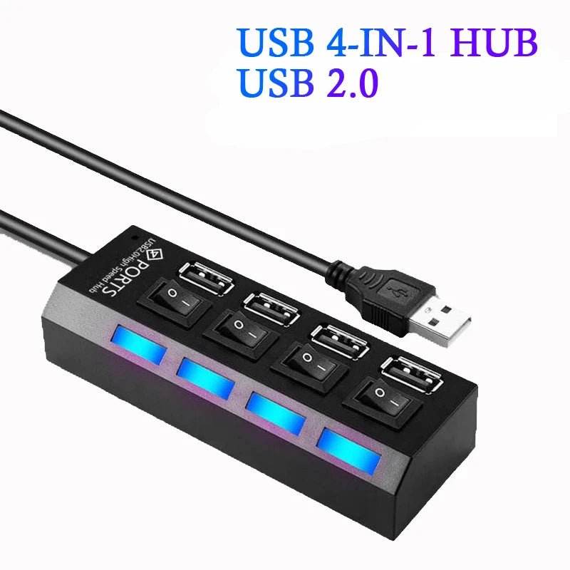 4-Port USB 2.0 Hub - Multi USB Splitter Expander - Loja Manuel Coelho