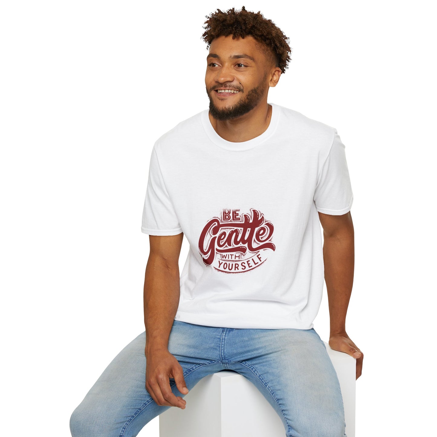 Be Gentle With Yourself Unisex Softstyle T-Shirt - Comfortable & Motivational Tee