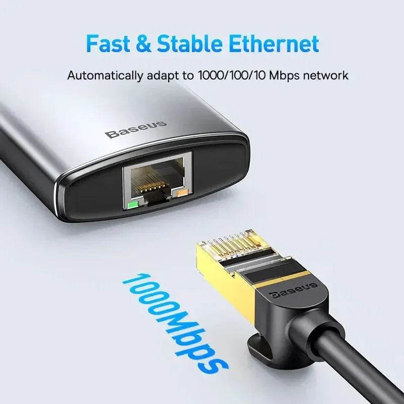 USB Baseus 4K 60Hz Type C to Ethernet Port PD 100W Adapter - Loja Manuel Coelho