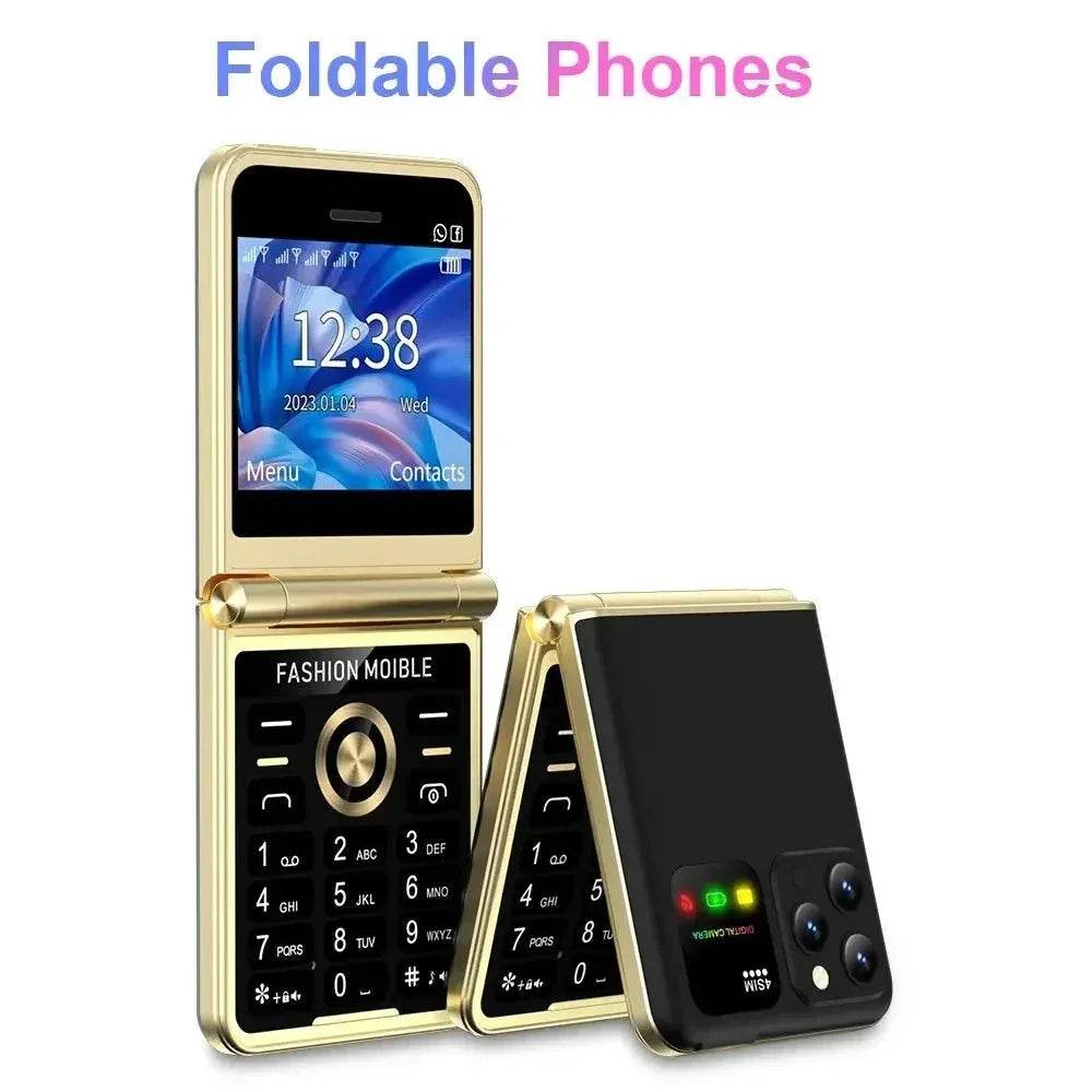 Mobile Phone New Flip 4 SIM Card Speed Dial Magic Voice - Loja Manuel Coelho