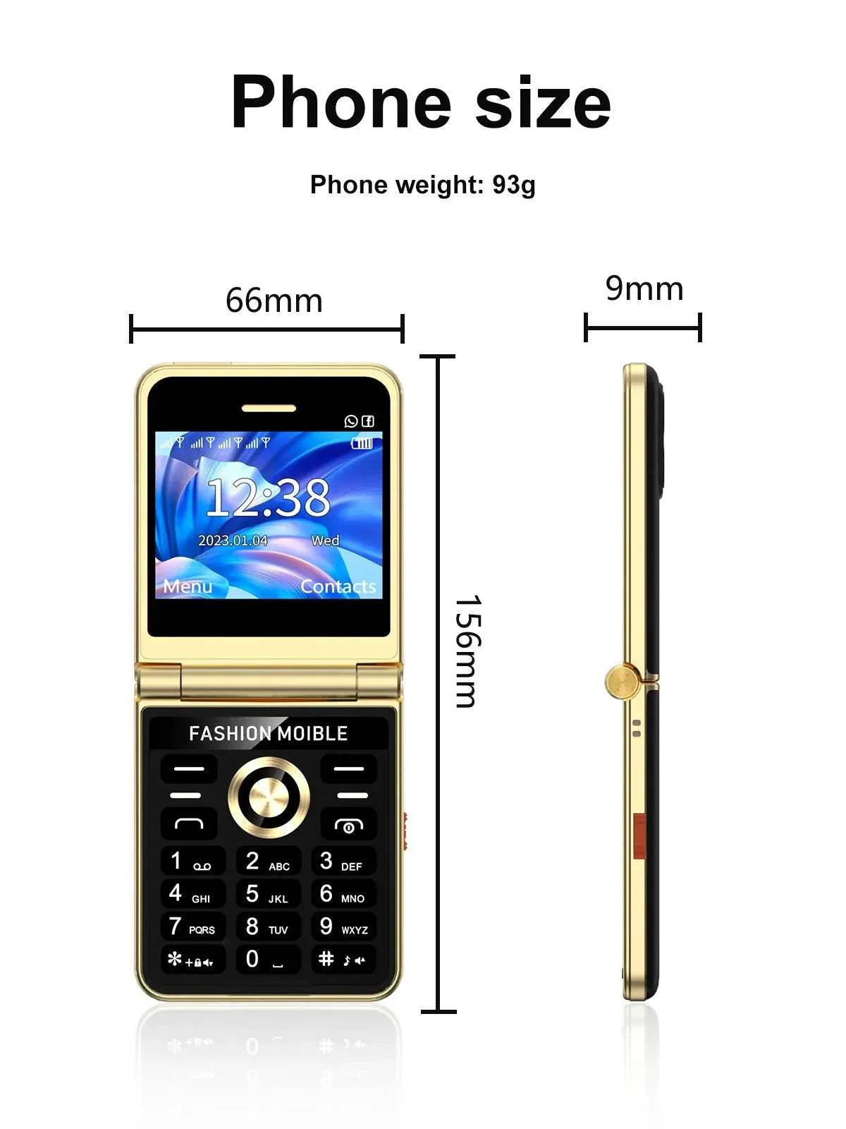 Mobile Phone New Flip 4 SIM Card Speed Dial Magic Voice - Loja Manuel Coelho