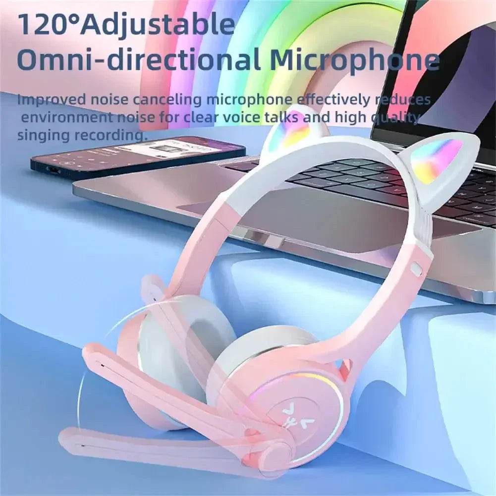 Headphones Cute Cat Ears with LED Flashing - Loja Manuel Coelho