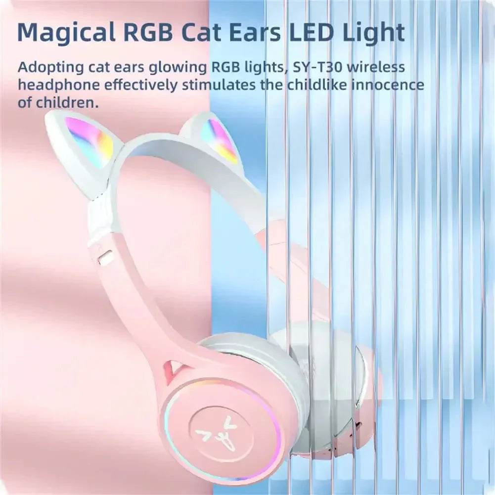 Headphones Cute Cat Ears with LED Flashing - Loja Manuel Coelho