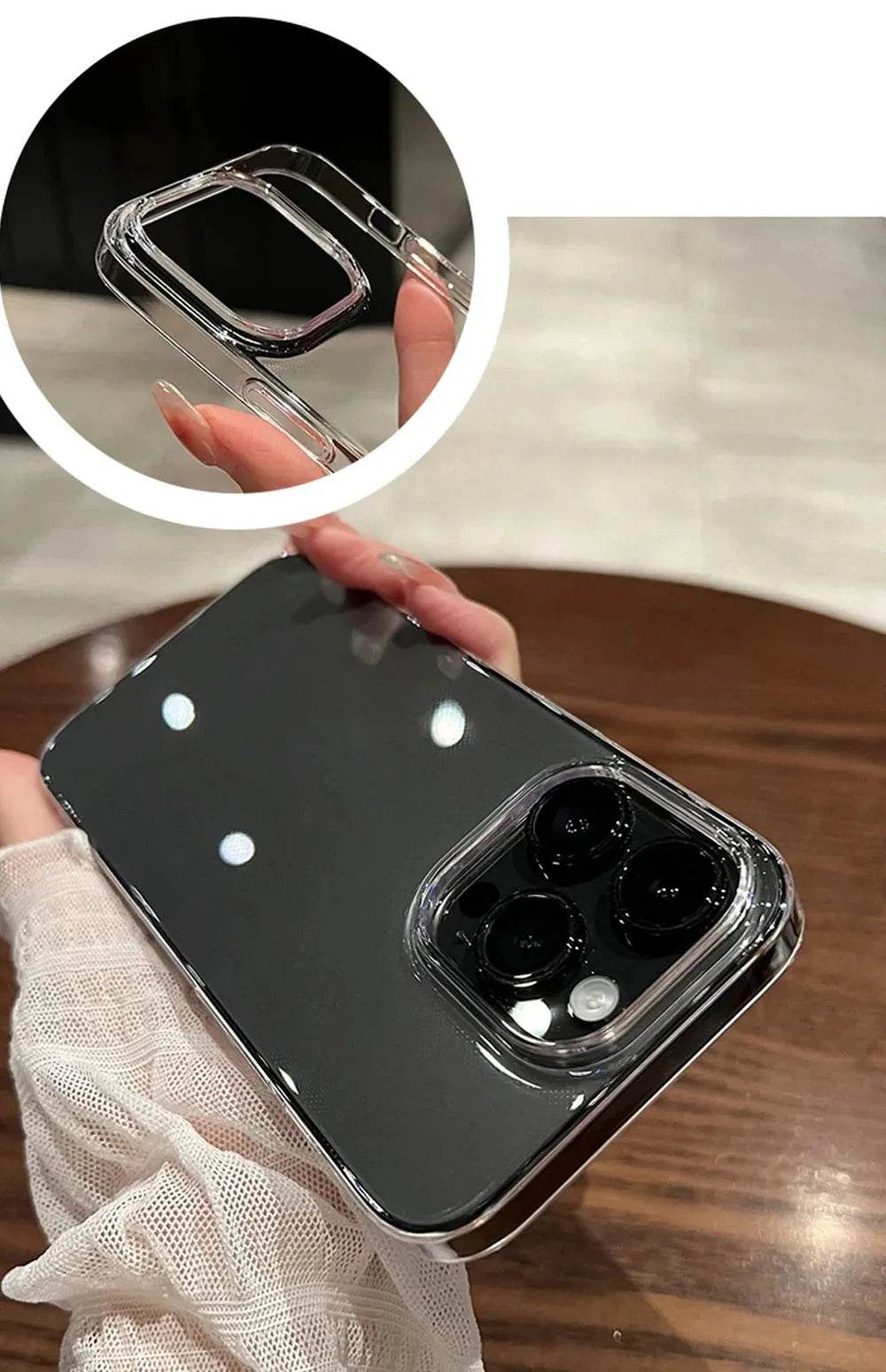 Luxury Transparent Soft Phone Cases iPhone16 15 14 13 12 11 - Loja Manuel Coelho