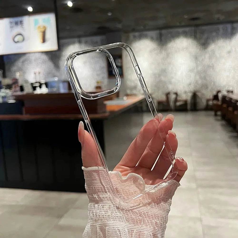 Luxury Transparent Soft Phone Cases iPhone16 15 14 13 12 11 - Loja Manuel Coelho