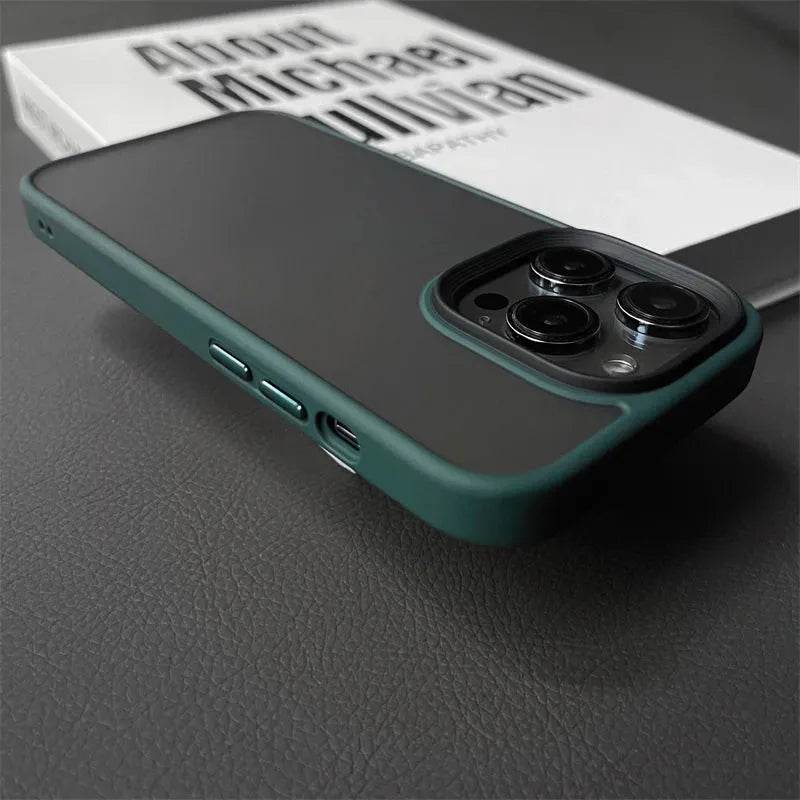 Armor Shockproof Hybrid Case for iPhone 15 14 16 Pro Max Matte Back Cover - Loja Manuel Coelho