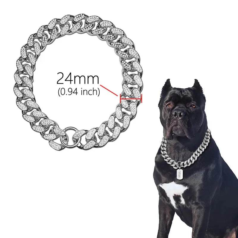 ABS Plastic Dog Collar Chain Diamond - Loja Manuel Coelho