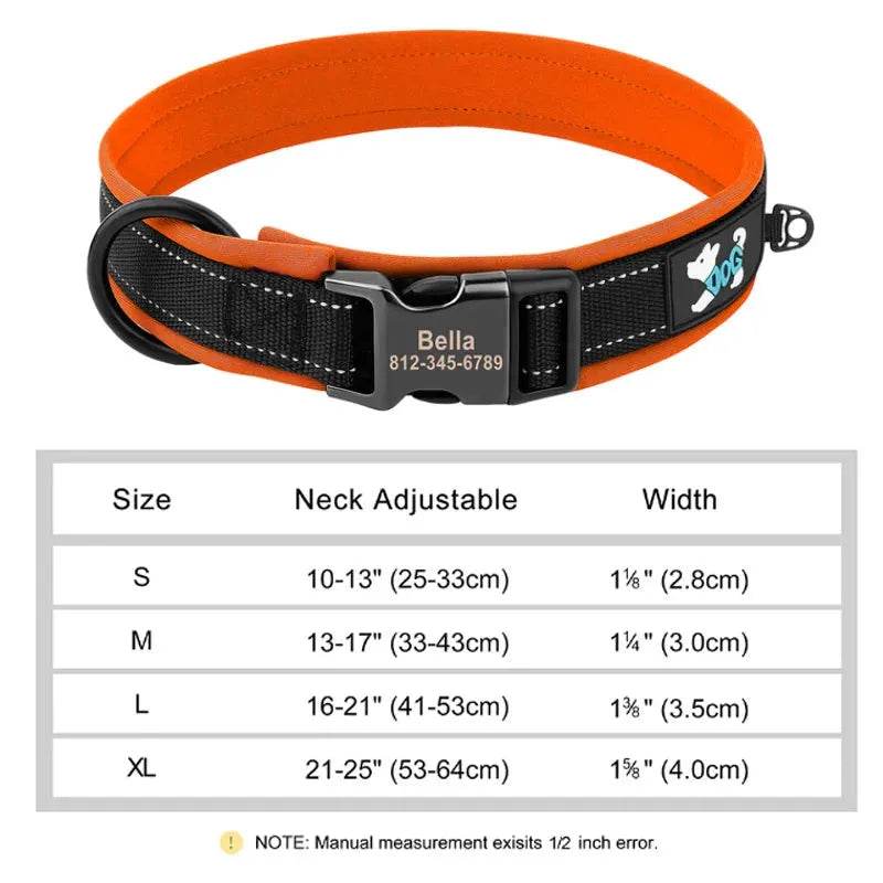 Reflective Personalized Dog Collar | Engraved ID - Loja Manuel Coelho