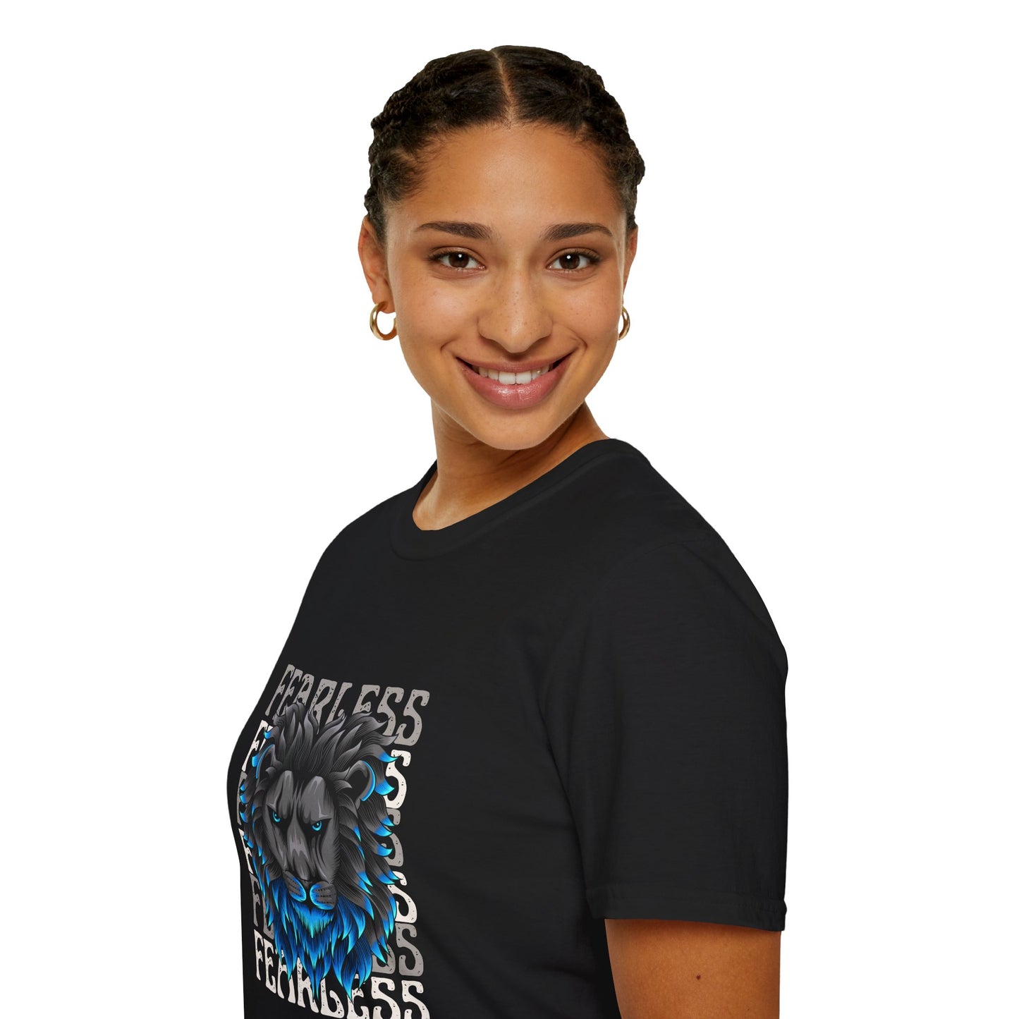Fearless Lion Unisex Softstyle T-Shirt - Bold Graphic Tee for Animal Lovers