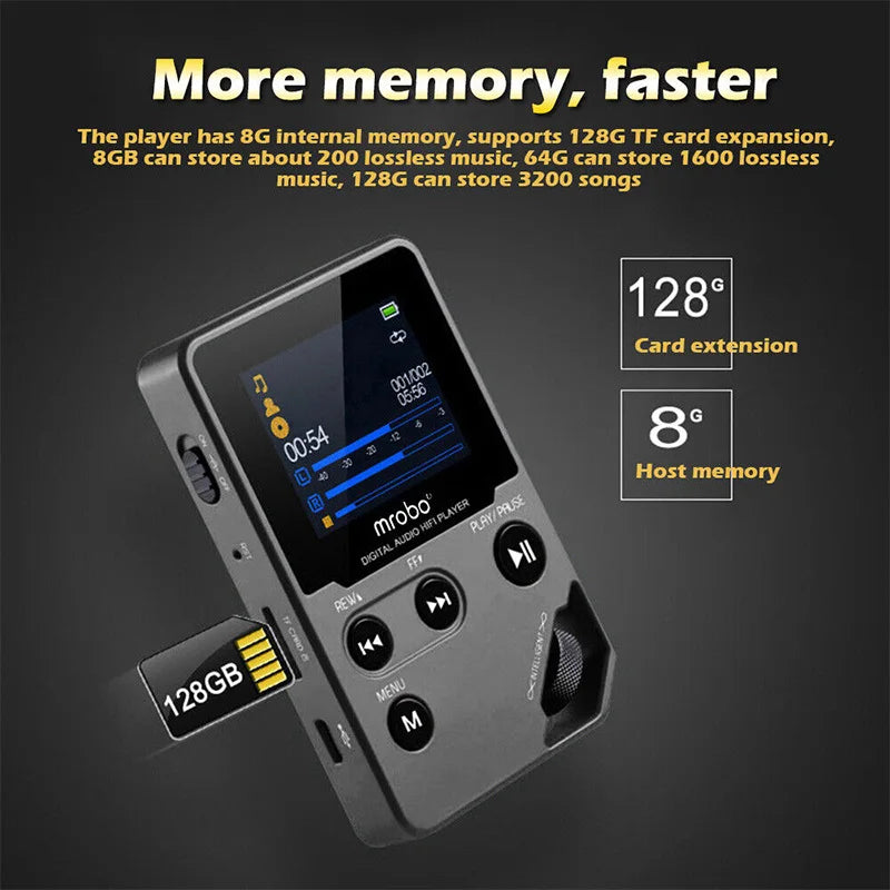 C5 8GB Lossless Bluetooth MP3 Music Player, Zinc Alloy Body,Rotary Controls