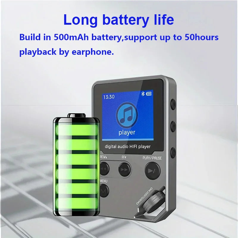 C5 8GB Lossless Bluetooth MP3 Music Player, Zinc Alloy Body,Rotary Controls
