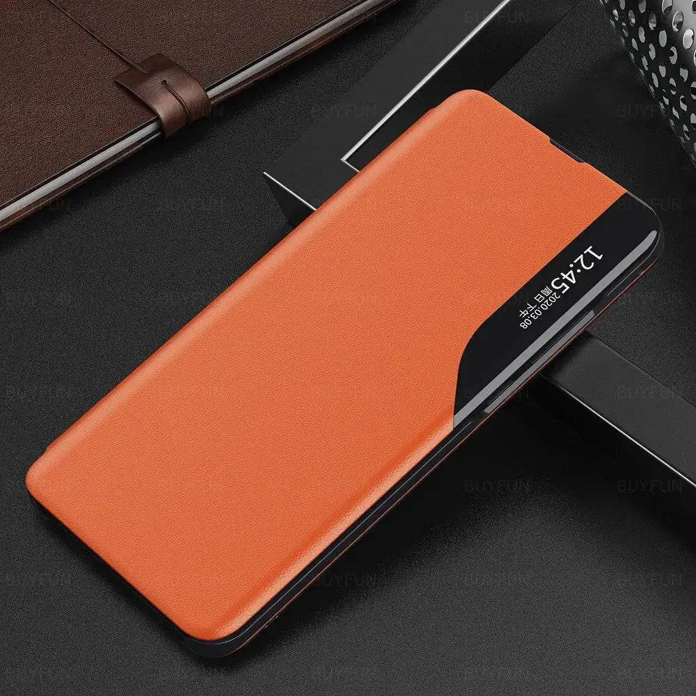 Half-window Holster Mobile Phone Case Side Display Dormancy Flip Cover - Loja Manuel Coelho
