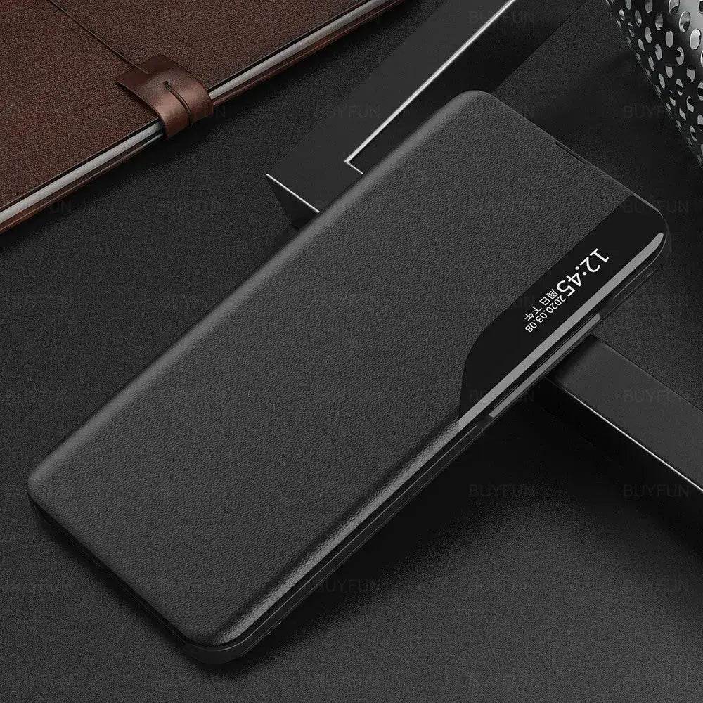 Half-window Holster Mobile Phone Case Side Display Dormancy Flip Cover - Loja Manuel Coelho