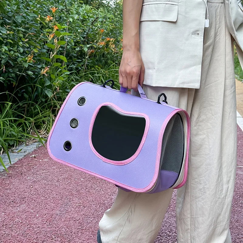 Portable Pet Carrier Bag for Small Dogs Cats Outdoor Foldable Cat Bag Breathable