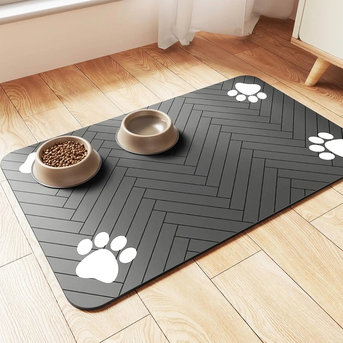 Dog Cat Food Mat - Pet Water Bowl Mats - Feeding Mat for Cat Dog Bowls