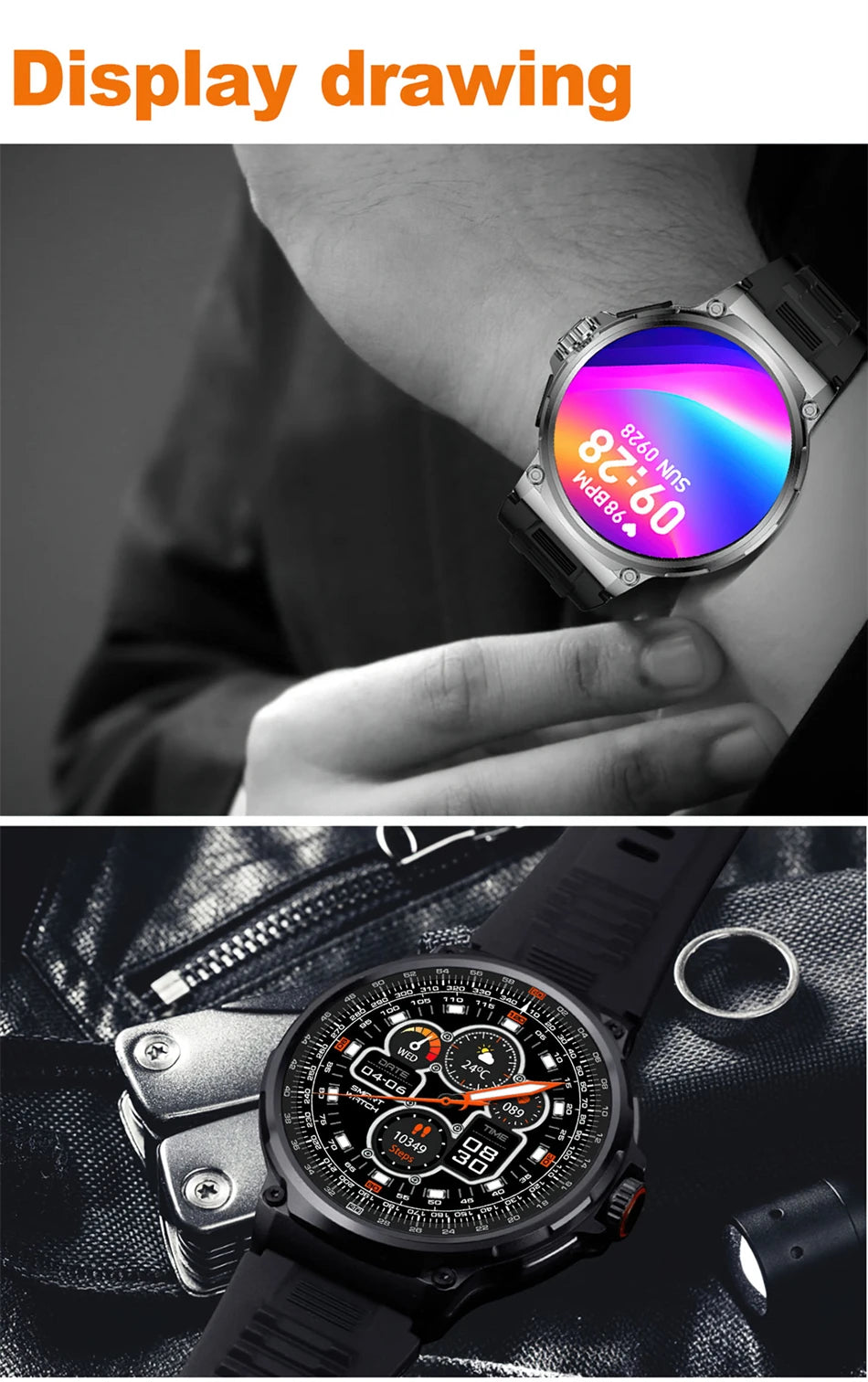 2024 New For Huawei Xiaomi Men GPS Track Smart Watch 1.85 Inch Ultra HD AMOLED
