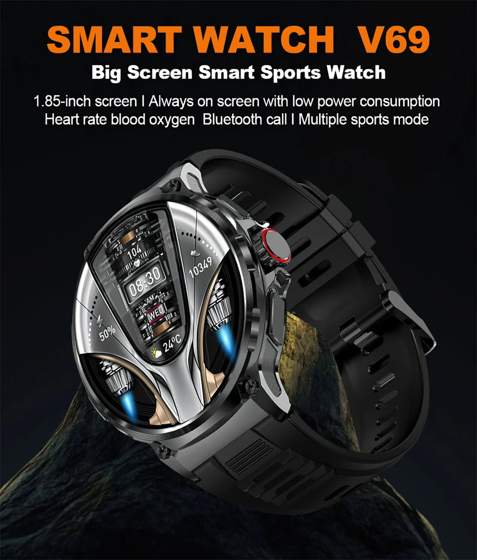 2024 New For Huawei Xiaomi Men GPS Track Smart Watch 1.85 Inch Ultra HD AMOLED
