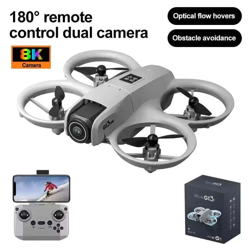 GT3 Mini With LED Foldable Drone GPS 8K HD Dual Camera Brushless Motor