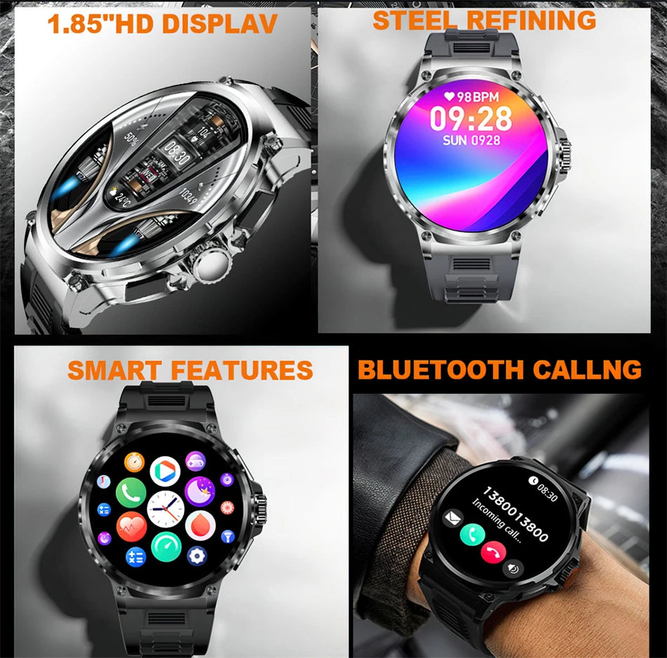 2024 New For Huawei Xiaomi Men GPS Track Smart Watch 1.85 Inch Ultra HD AMOLED