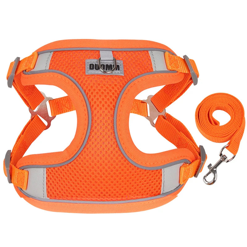 Dog Harness Leash Set for Small Medium Dog Cat Chest Strap Reflective Dog Clothes