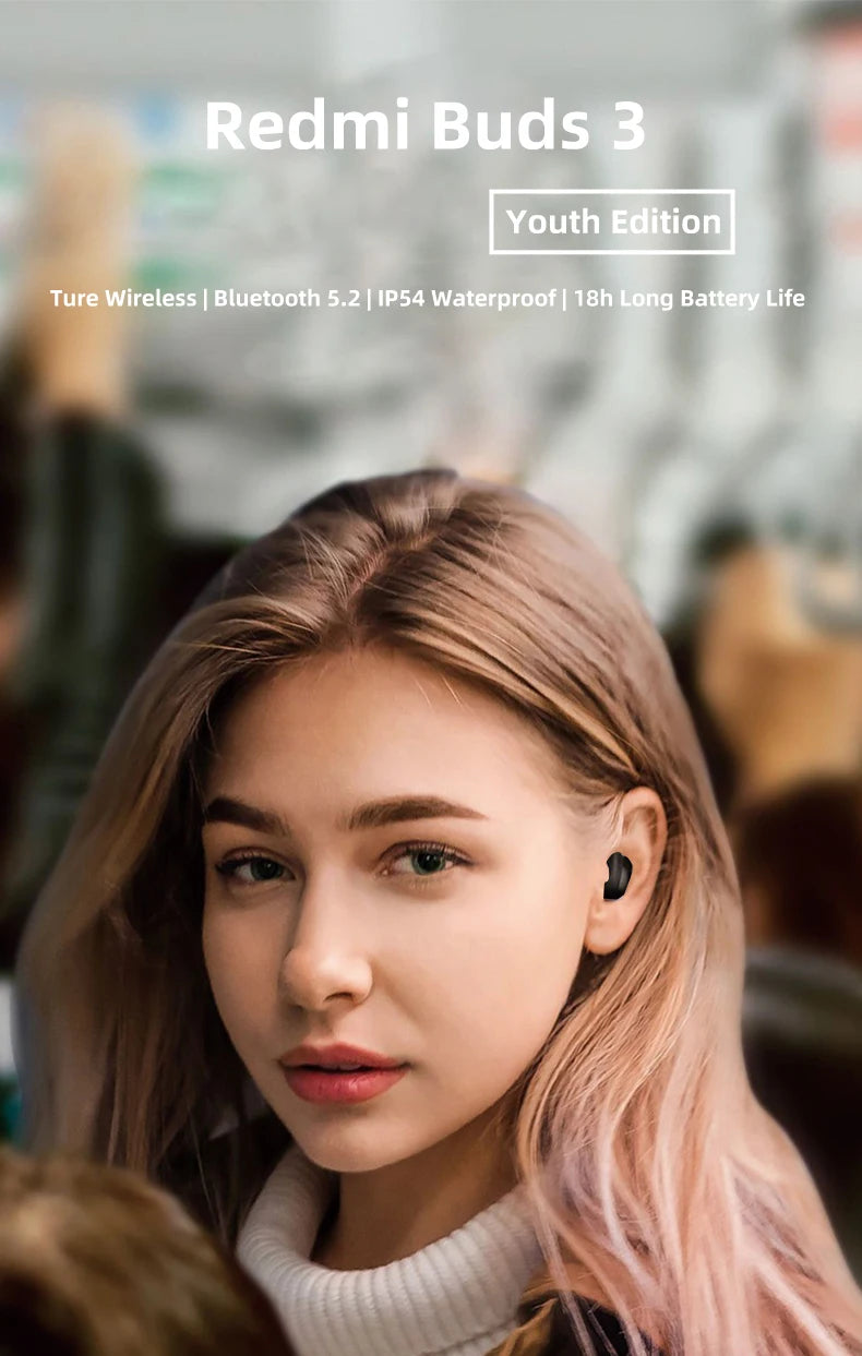Original Xiaomi Redmi Buds 3 Lite TWS Bluetooth 5.2 Earphone IP54 18h