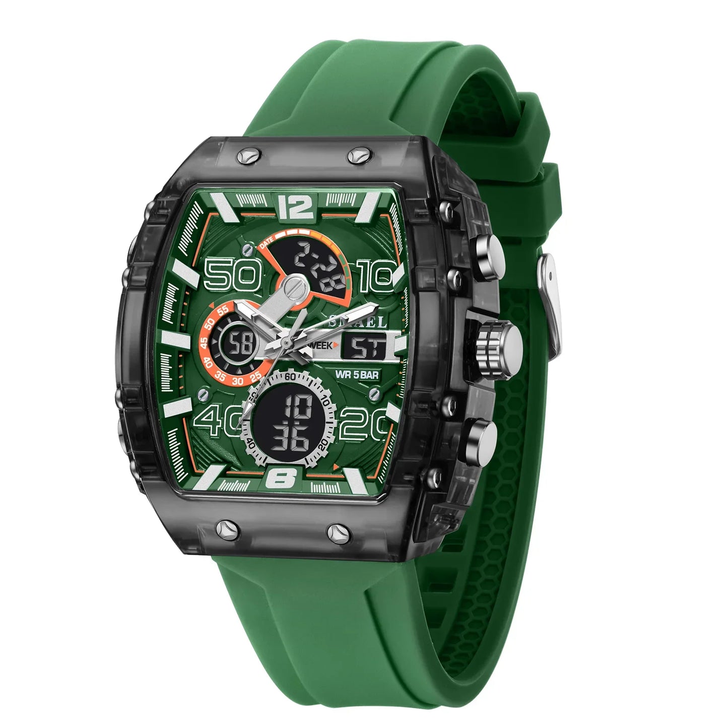 SMAEL 8109 New Men's Watch Multifunctional Sports 50M Waterproof Dual Display