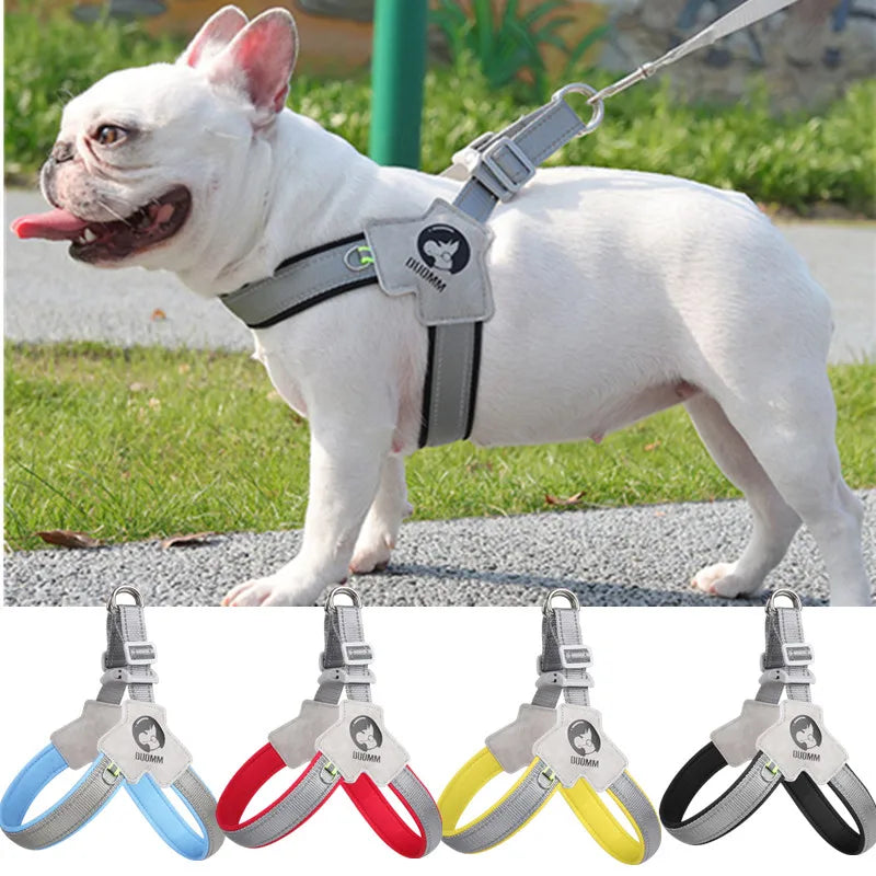 Dog Harness Adjustable Pet Harness Vest For Small Large Dogs Cats Reflective Mesh