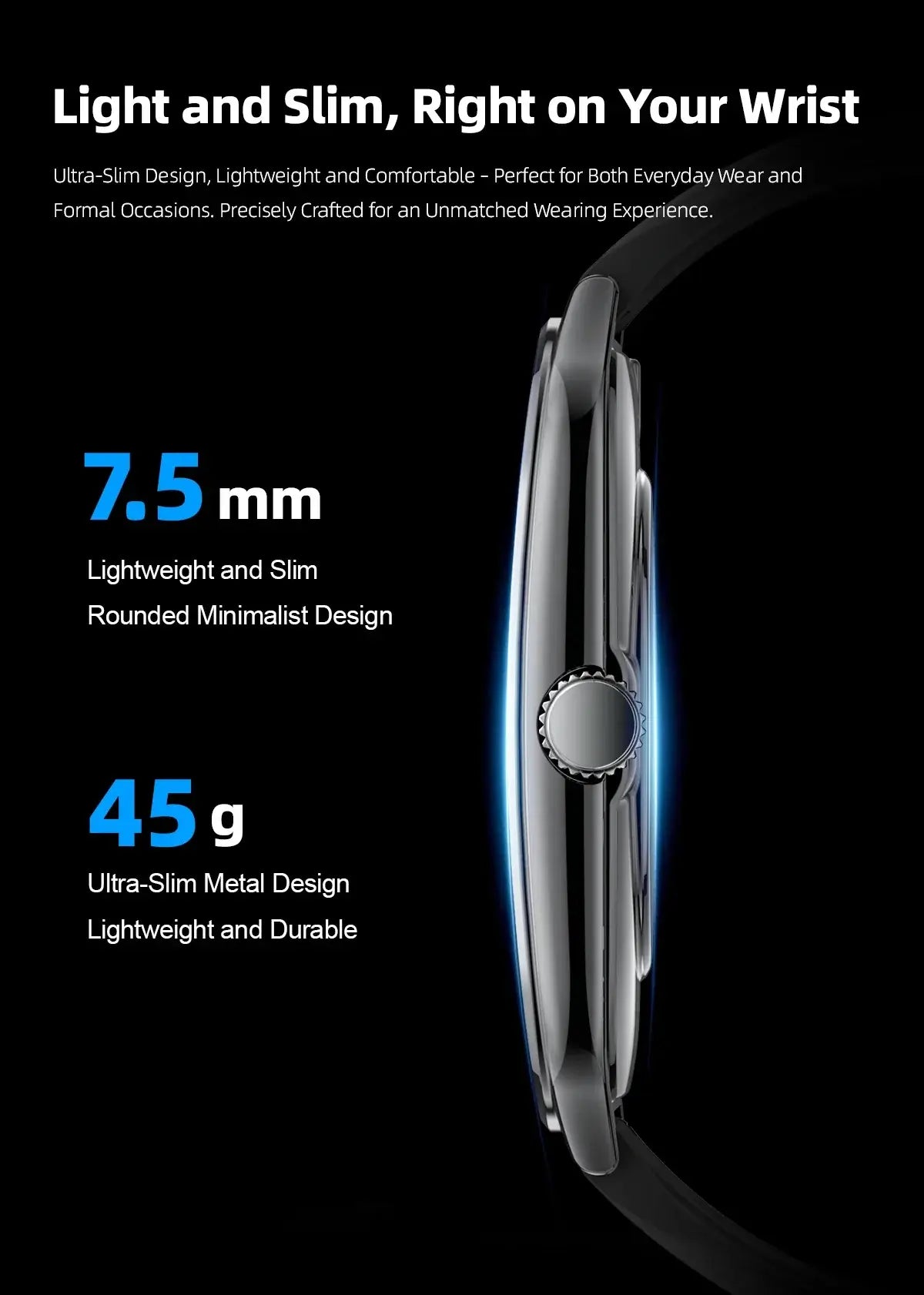 New Ultra Thin Smart Watch men 1.96" AMOLED 360*360 HD Pixel Display