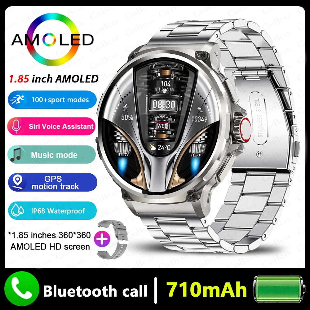 2024 New For Huawei Xiaomi Men GPS Track Smart Watch 1.85 Inch Ultra HD AMOLED