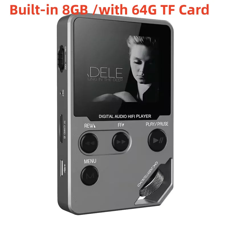 C5 8GB Lossless Bluetooth MP3 Music Player, Zinc Alloy Body,Rotary Controls