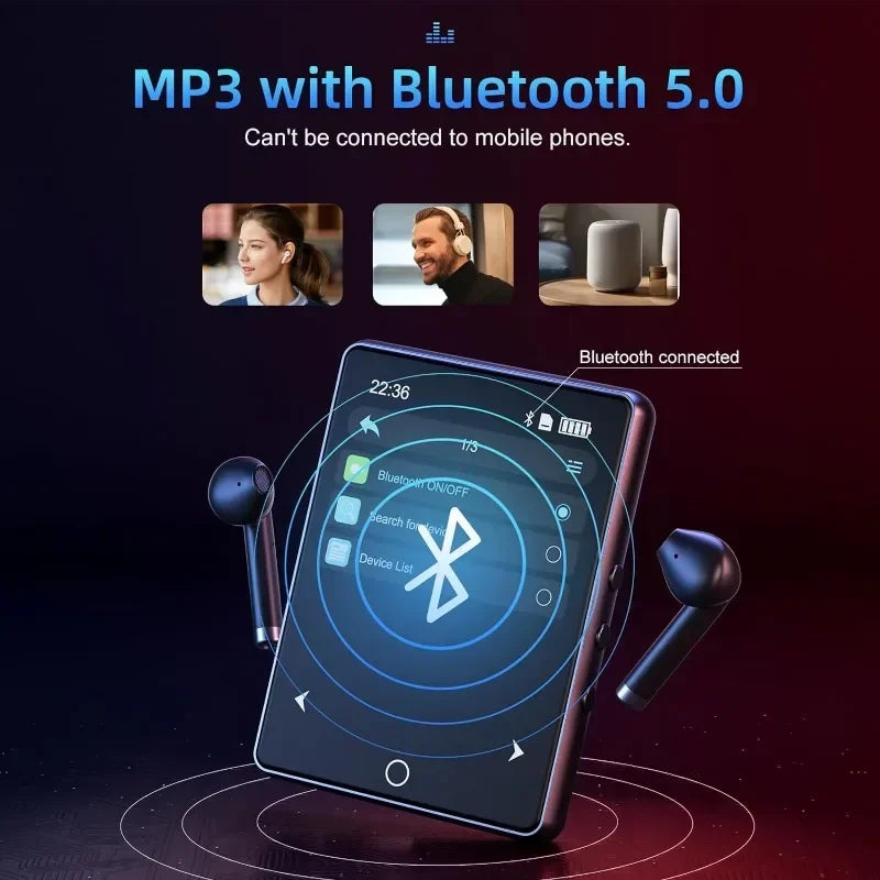 32GB 2.8 Inch Touch Screen Bluetooth 5.0 MP3 Player, HiFi Music Player with Speaker