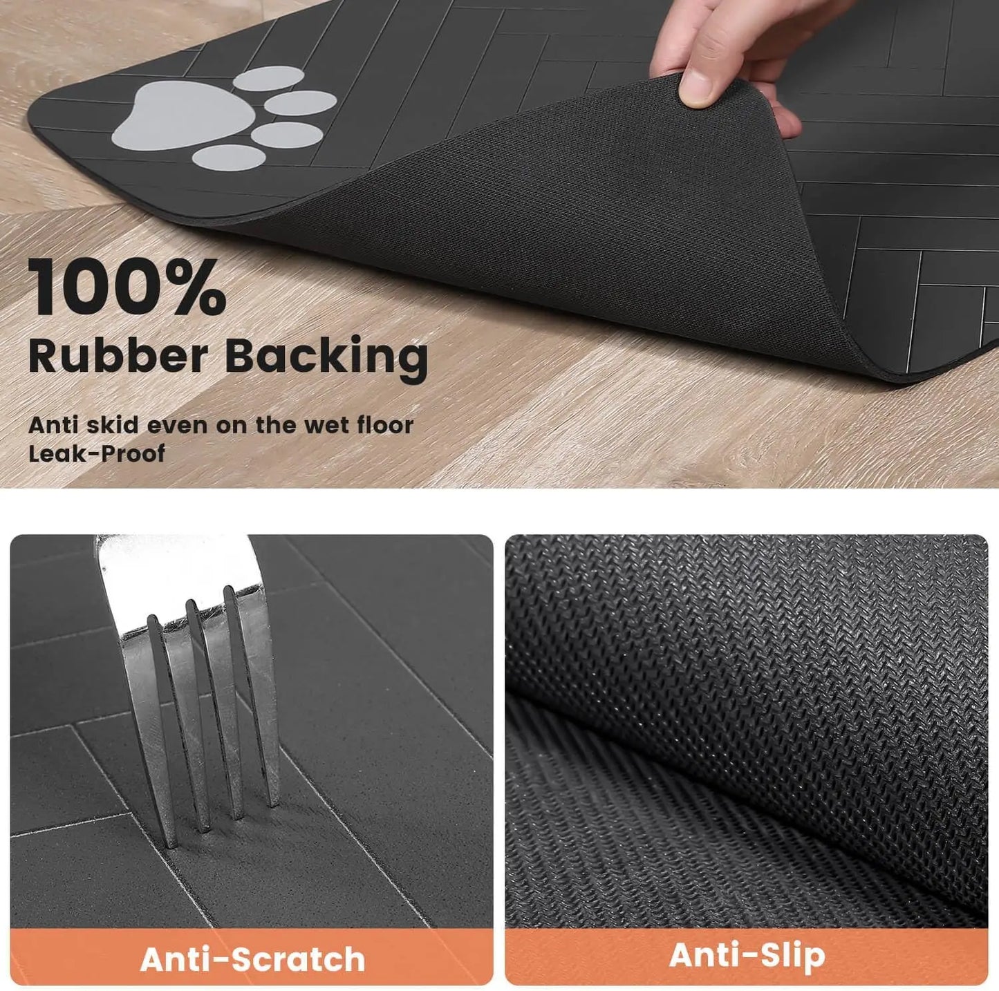 Dog Cat Food Mat - Pet Water Bowl Mats - Feeding Mat for Cat Dog Bowls