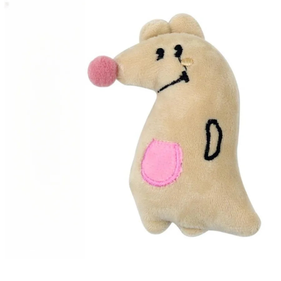 Pet Molar Bite toy Cartoon Stuffed Animal Cute Plush Cat Chew Toy