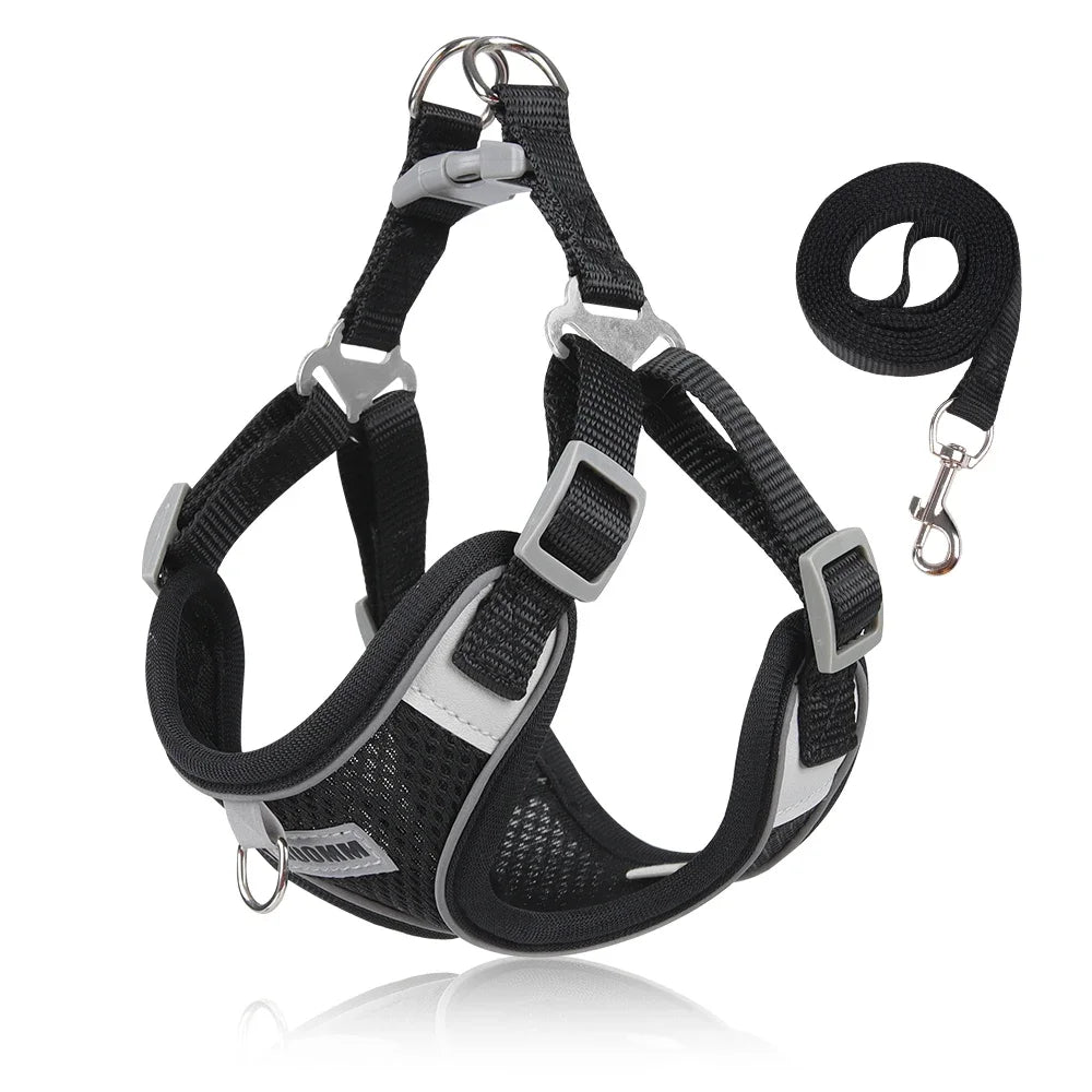 Dog Harness Leash Set for Small Medium Dog Cat Chest Strap Reflective Dog Clothes