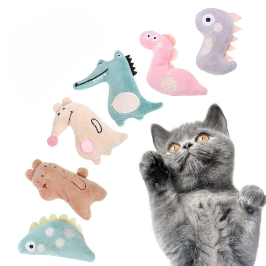 Pet Molar Bite toy Cartoon Stuffed Animal Cute Plush Cat Chew Toy