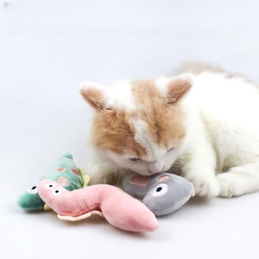 Pet Molar Bite toy Cartoon Stuffed Animal Cute Plush Cat Chew Toy