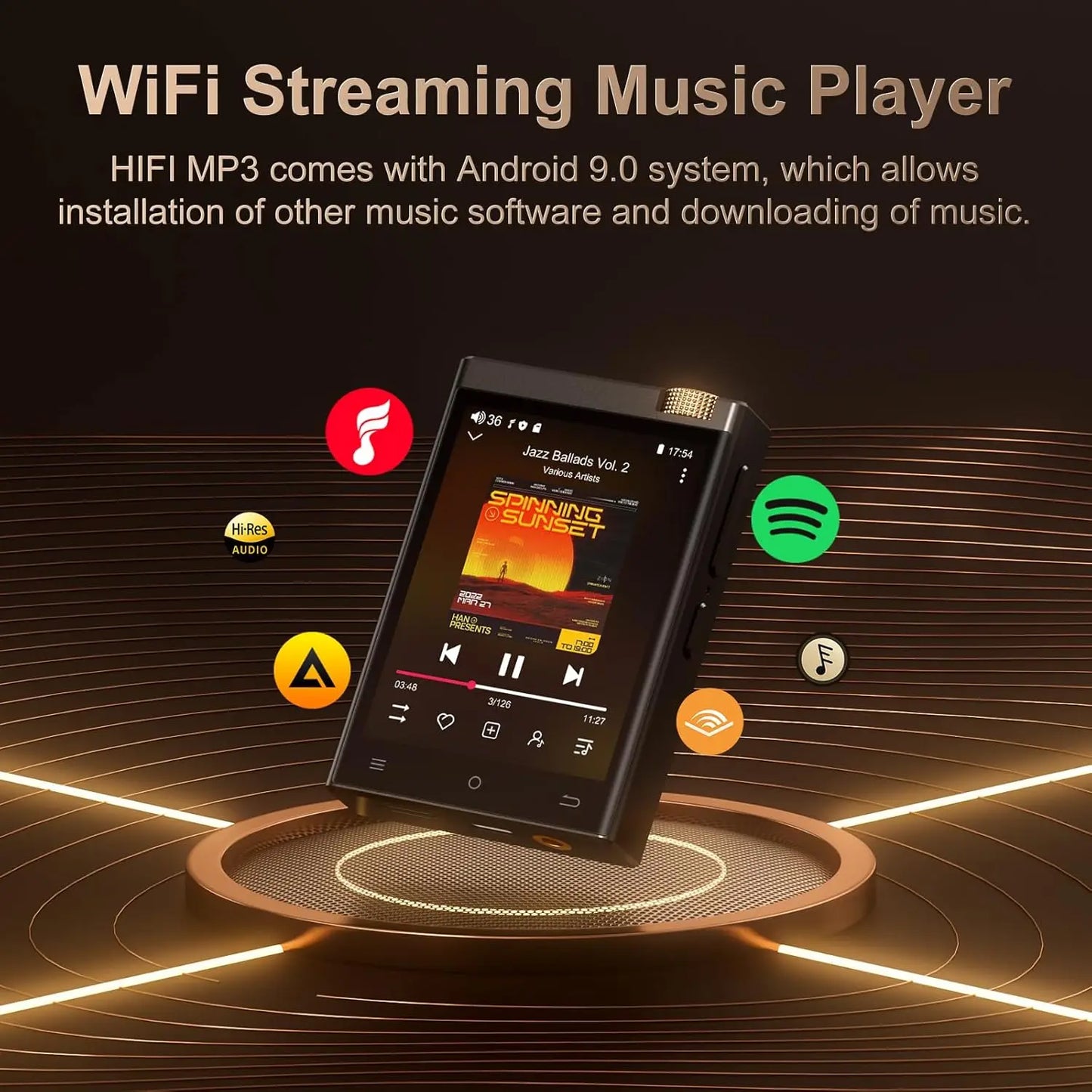 Hi-Fi MP3 Player with Bluetooth and WiFi, Oilsky Lossless DSD High-Resolution